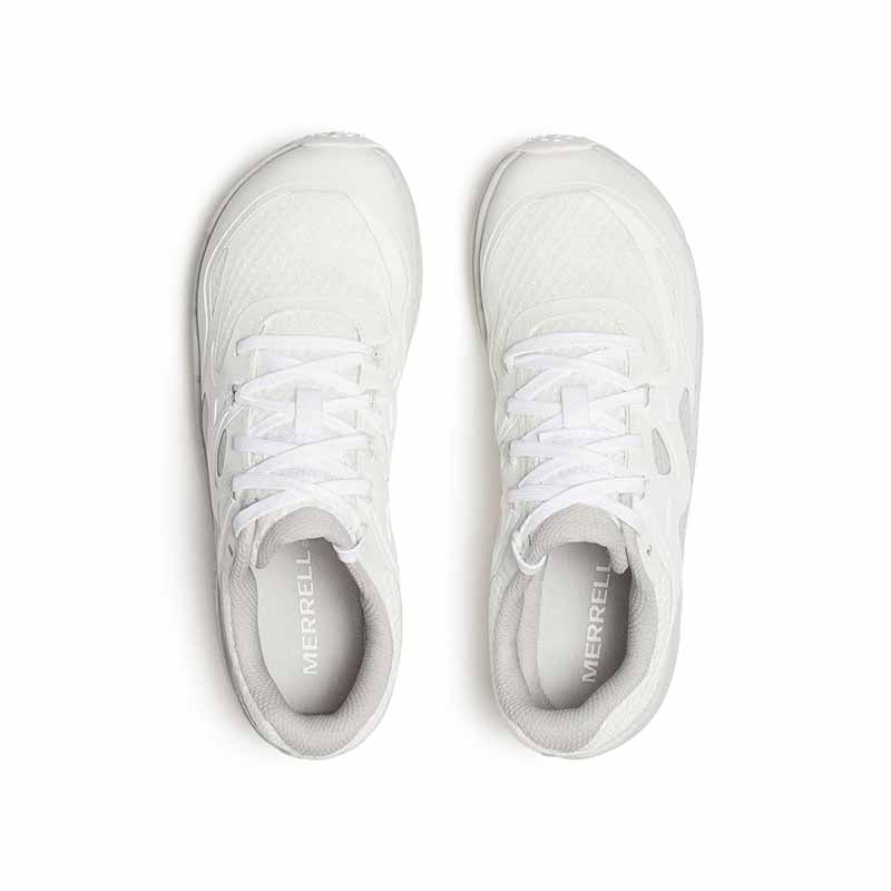 Pair of Merrell Women's Trail Glove 8 Trainers - White, top view.