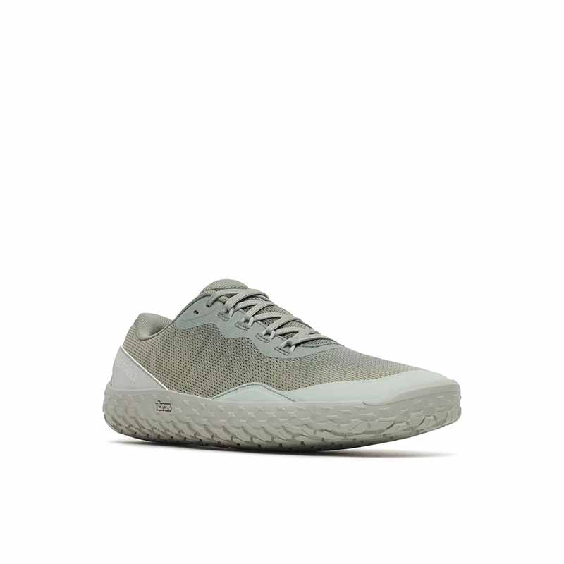 Merrell Men's Vapor Glove 7 Trainer - White Sage, angled view showing outer side and front.