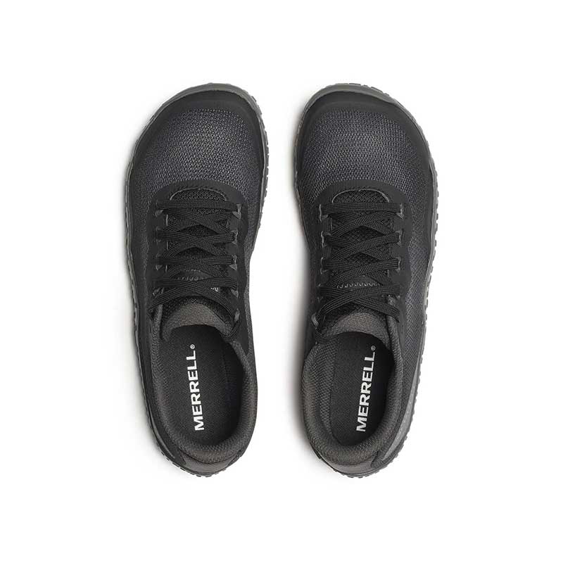 Pair of Merrell Women's Vapor Glove 7 Trainers - Black, top view.