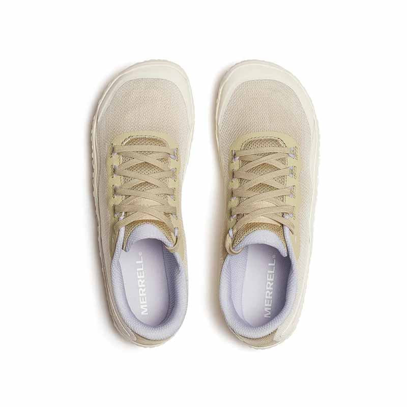 Pair of Merrell Women's Vapor Glove 7 Trainers - Stucco/Casper, top view.