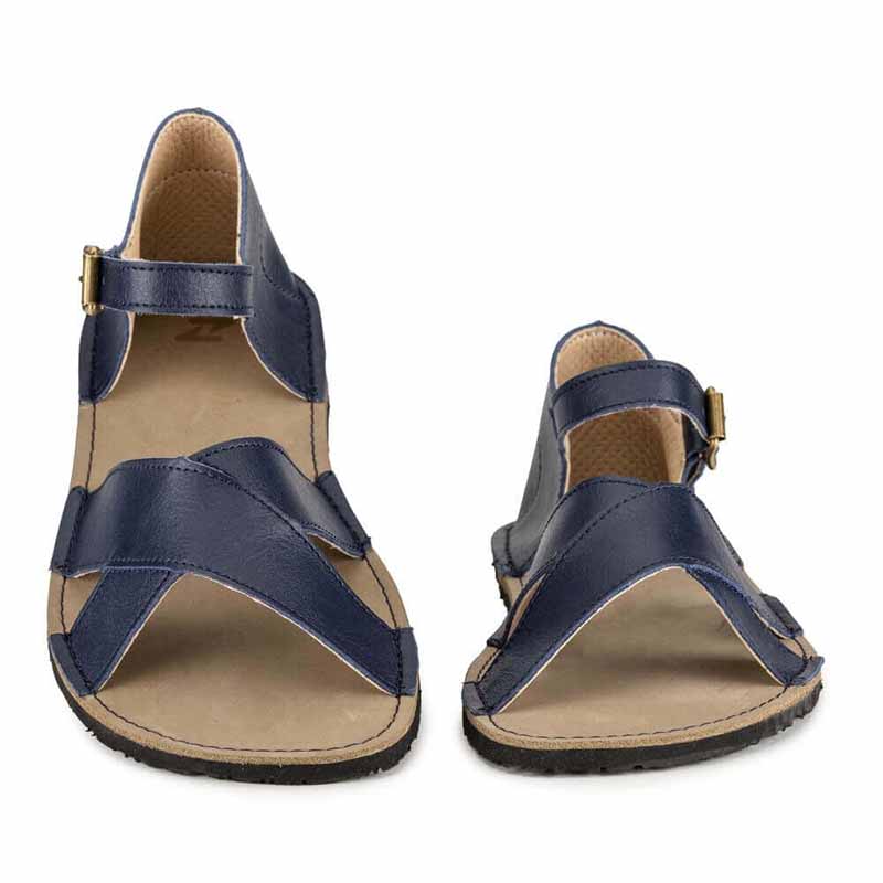Pair of Zeazoo Women's Vegan Sandals Symphony - Blue, front view.
