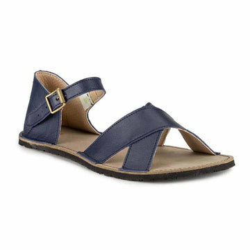Zeazoo Women's Vegan Sandal Symphony - Blue, angled view showing outer side and front.
