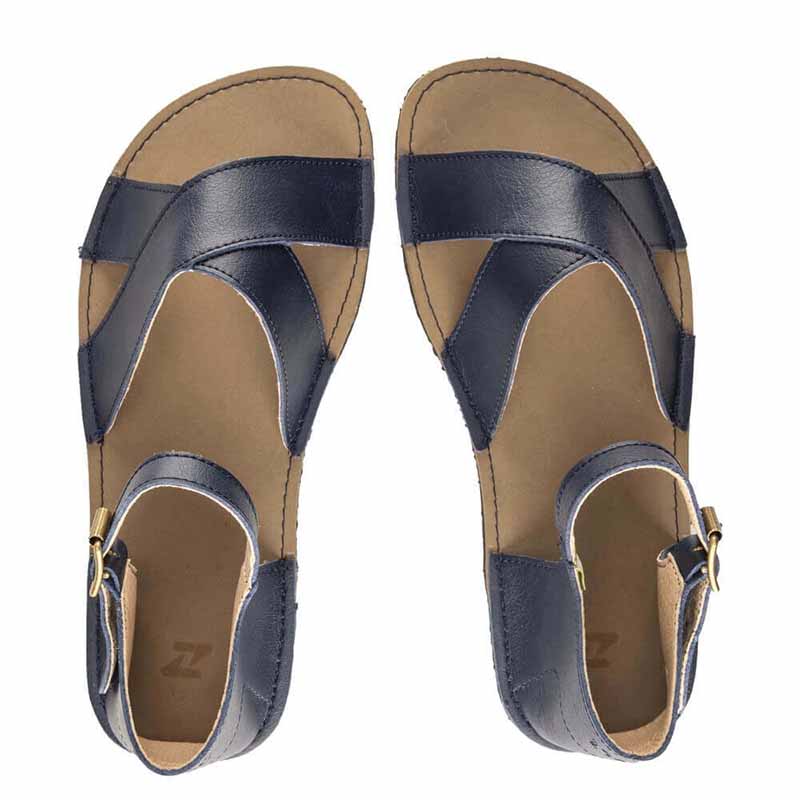 Pair of Zeazoo Women's Vegan Sandals Symphony - Blue, top view.