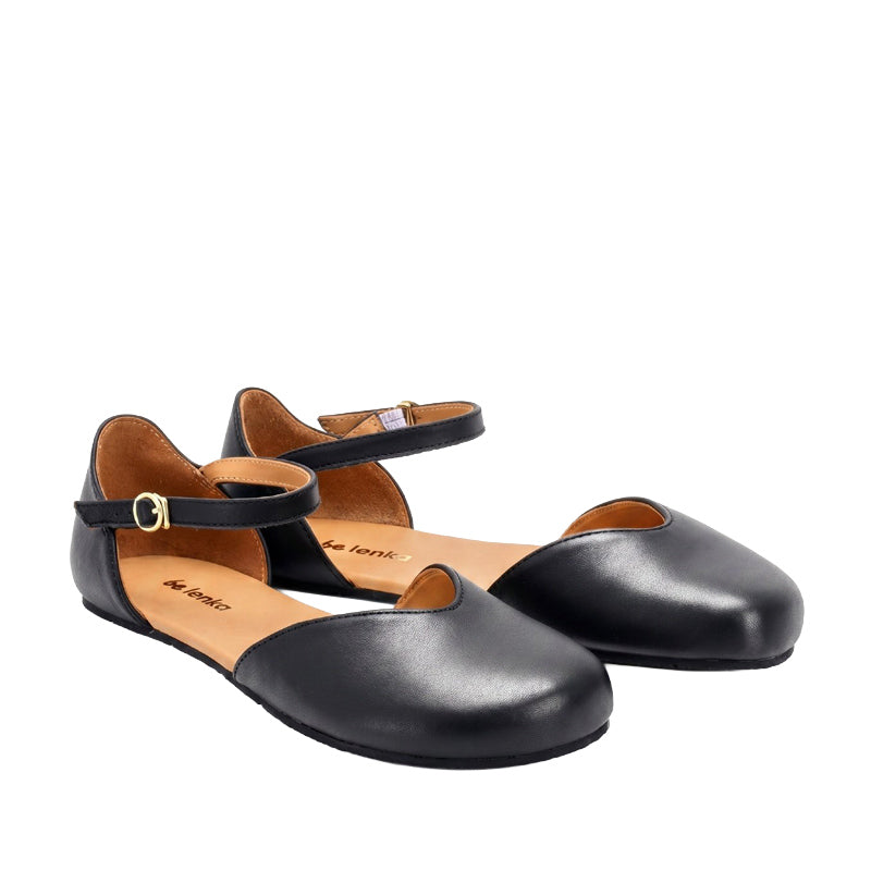 Pair of Be Lenka Women's Ballet Shoes Lilea - Black, angled view showing outer side and front.