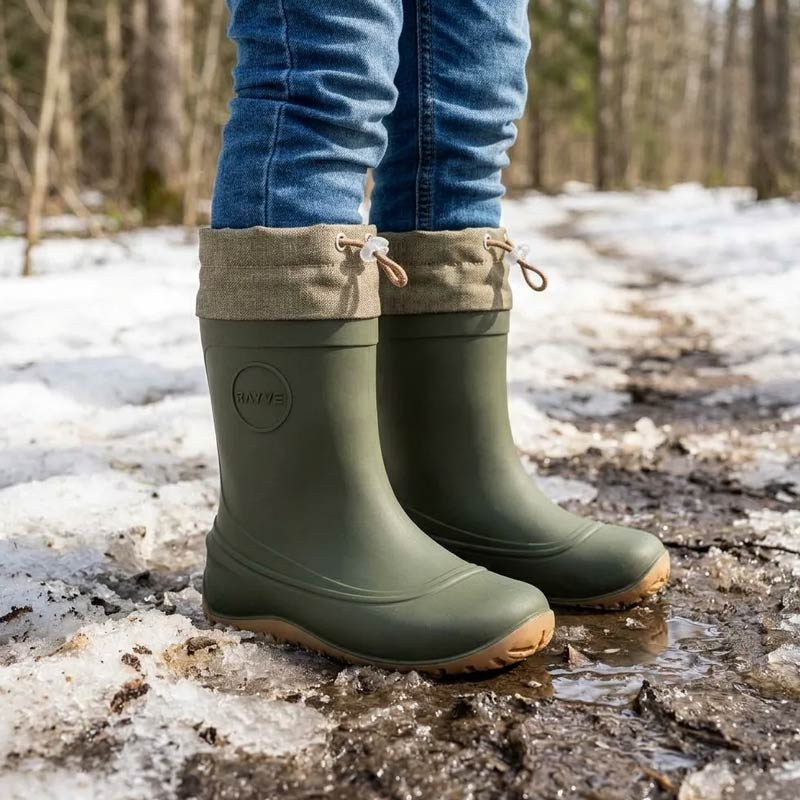 Rayve Kids Wellingtons Monsoon Winter Cover - Khaki