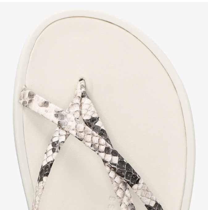 Groundies Adults Maya Sandal - Snake, close up of toe box.