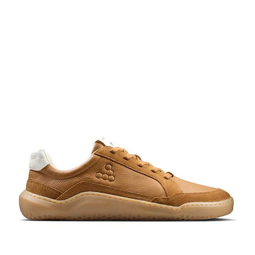 Vivobarefoot Men's Gobi II Leather Trainer - Tan, outer side view.