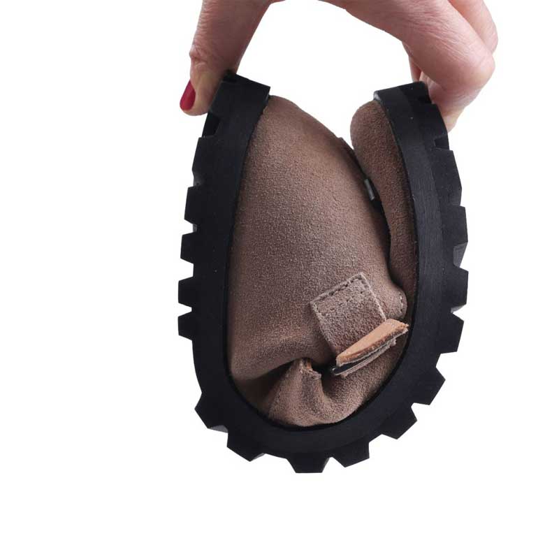 Tikki Lang.S Women's Shoe Mira - Almond, folded up.
