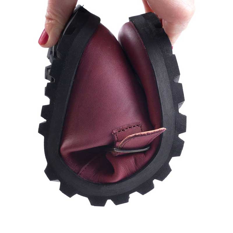 Tikki Lang.S Women's Shoe Mira - Burgundy, folded up.