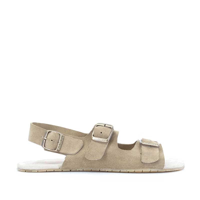 Mukishoes Sandal Nazare - Brown Suede, outer side view.