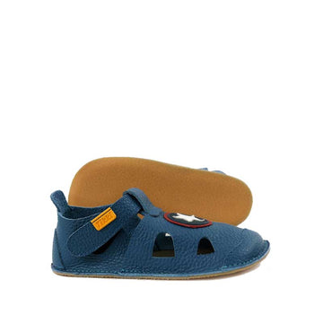 Pair of Tikki Kids Nido Sandals - Hero, one showing the outer side and the other showing the sole view.