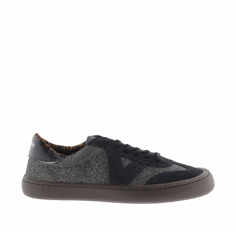 Victoria Women's Glitter Trainer Olmo - Antracita, outer side view.