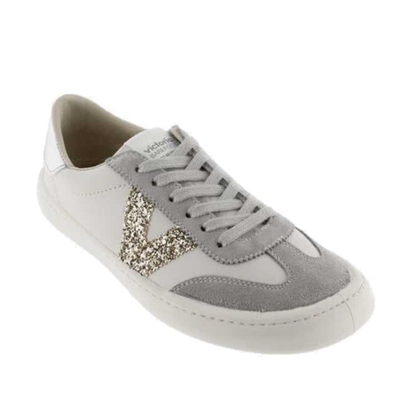 Victoria Women's Trainer Olmo - Grey, angled view showing outer side and front.