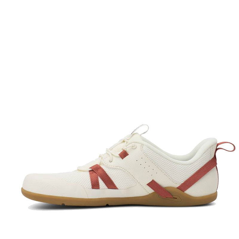 Xero Women's Athletic Shoe Prio Coast - Egret/Burnt Brick, inner side view.