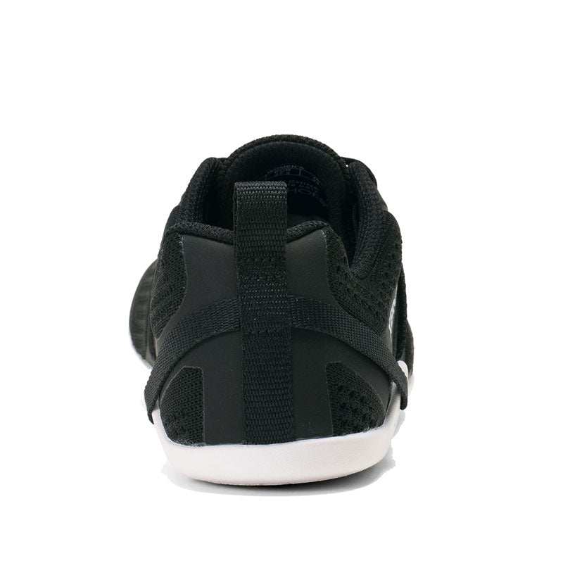 Xero Women's Athletic Shoe Prio Neo - Black and White, rear view.