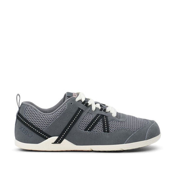 Xero Women's Athletic Shoe Prio - Grey/Pink Sand, outer side view.