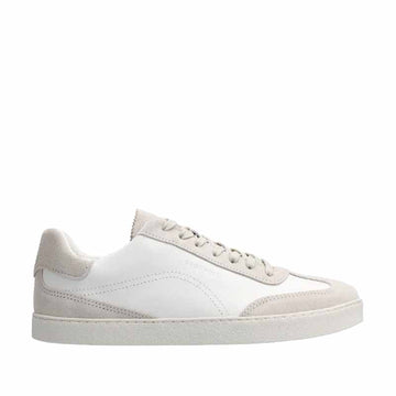 Groundies Adults Panama Trainer - Beige, outer side view.