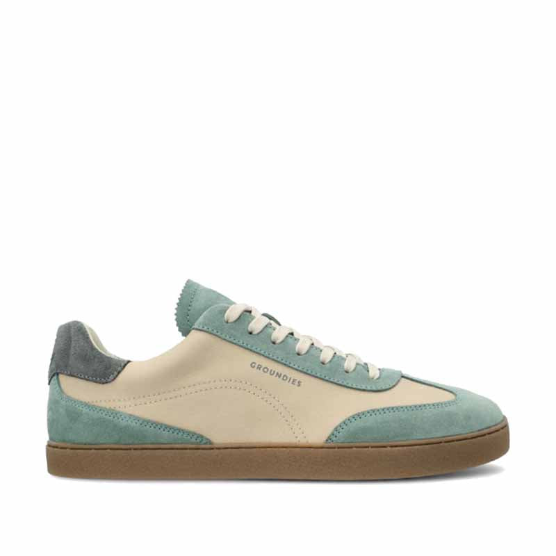 Groundies Adults Panama Trainers - Beige/Sage Green