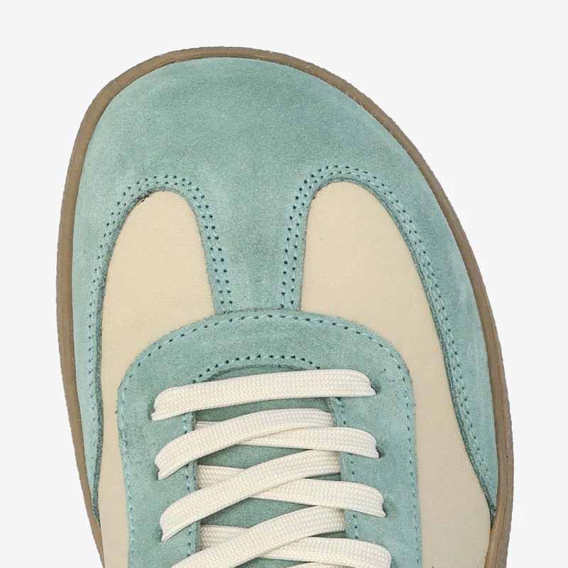 Groundies Adults Panama Trainers - Beige/Sage Green