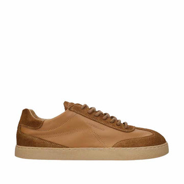 Groundies Adults Panama Soft Trainer - Caramel, outer side view.