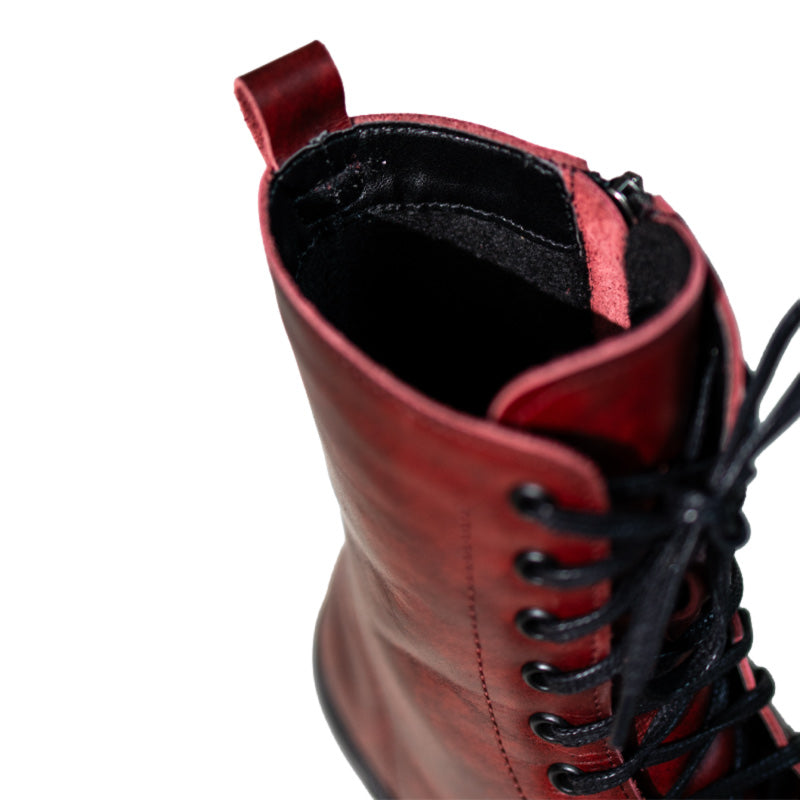 Peerko Adults Boot Pulse - Chilli, close up of lining.