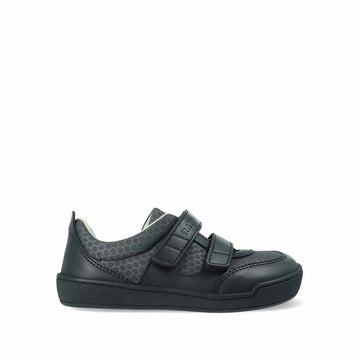 Rayve Kids Trainer Catbourne - Black, outer side view.