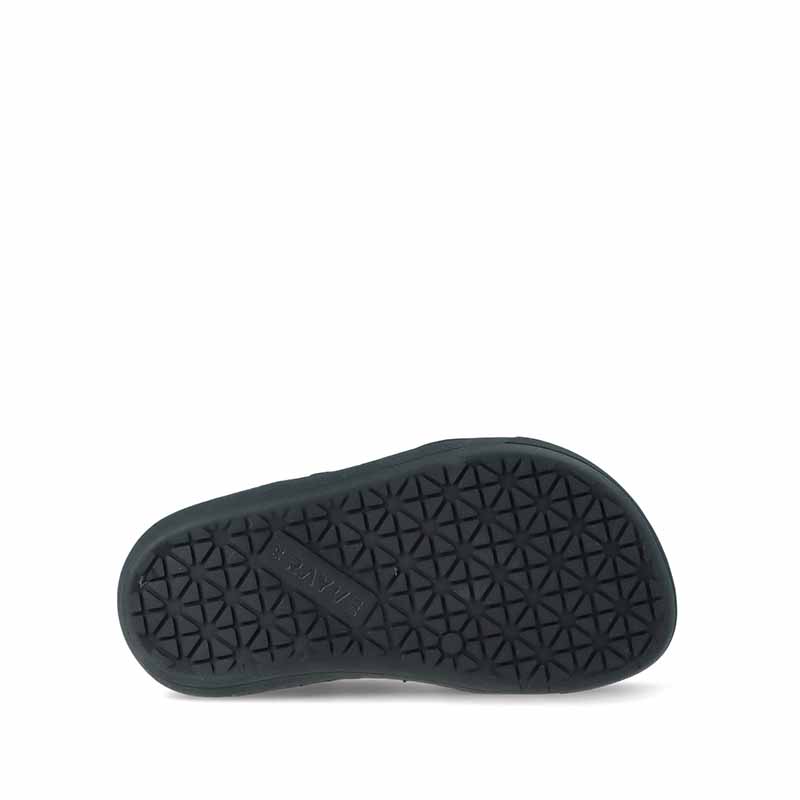 Rayve Kids Trainer Catbourne - Black, sole view.