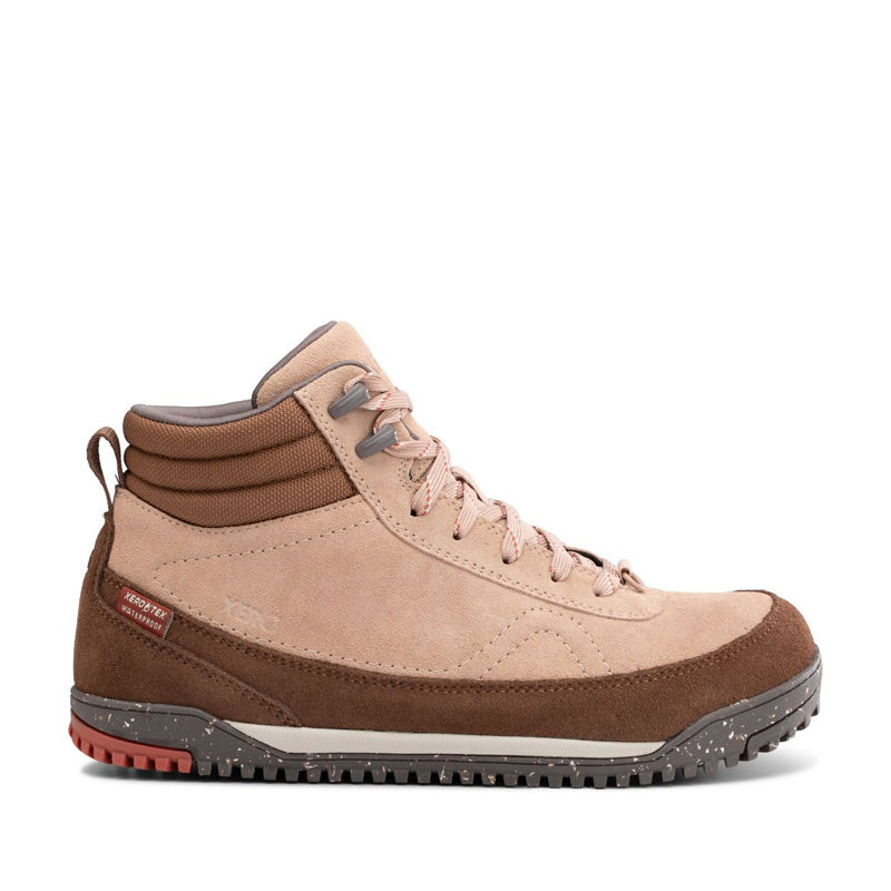 Xero Women's Waterproof Walking Boot Ridgeway - Suede Pink Sand, outer side view.