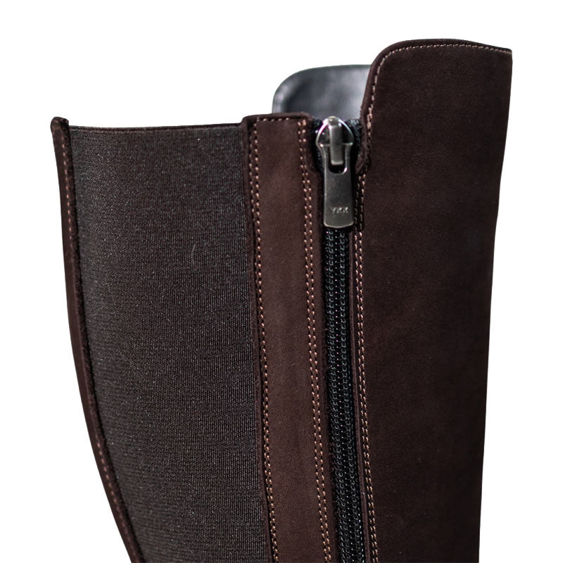 Peerko Women's Regina II Boot - Brown, close up of zipper.