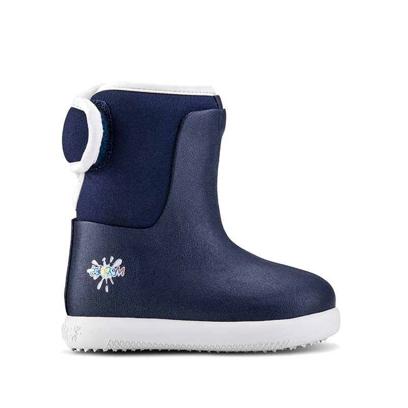 Muddies Waterproof Splish Boot - Indigo, outer side view.