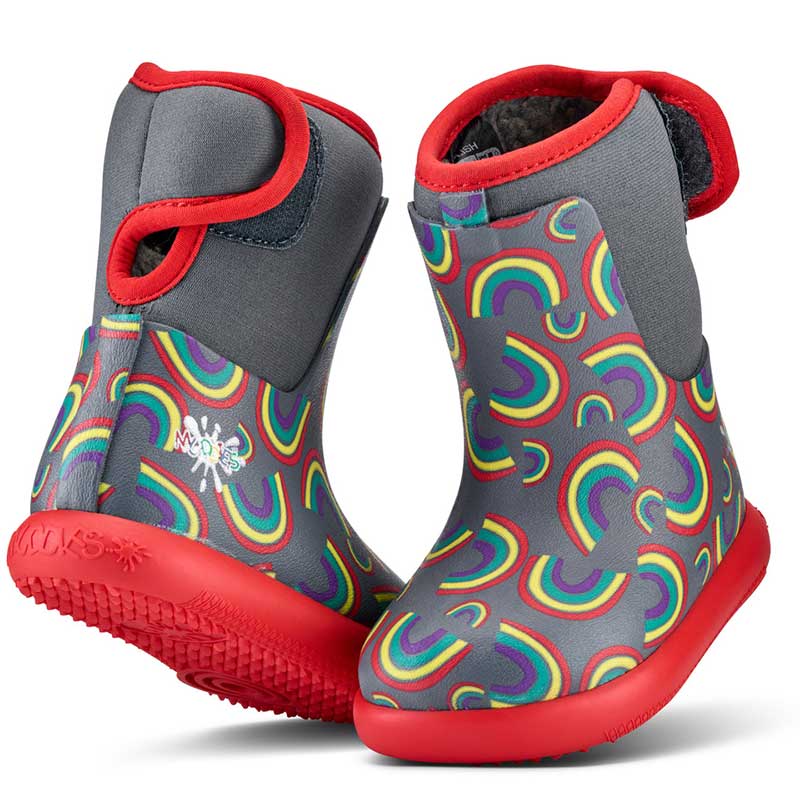 Pair of Muddies Waterproof Splish Boots - Rainbow Stormy Grey.