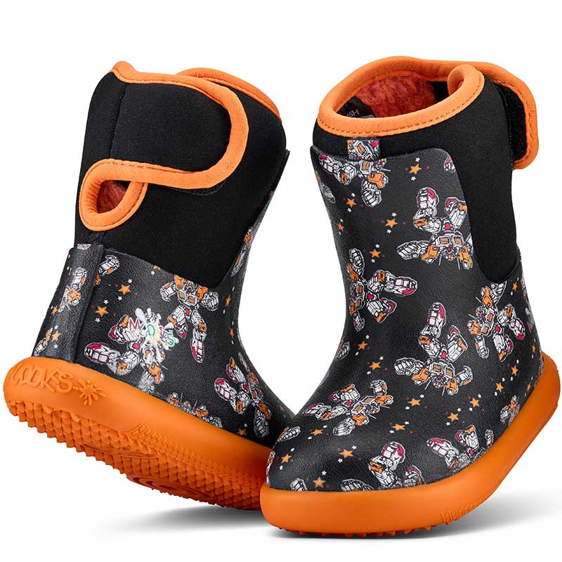 Pair of Muddies Waterproof Splish Boots - Transform Orange.