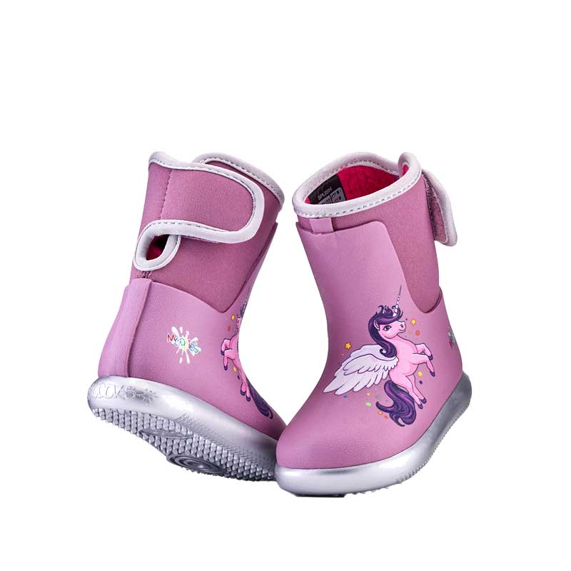 Pair of Muddies Waterproof Splish Boots - Unicorn Purple.