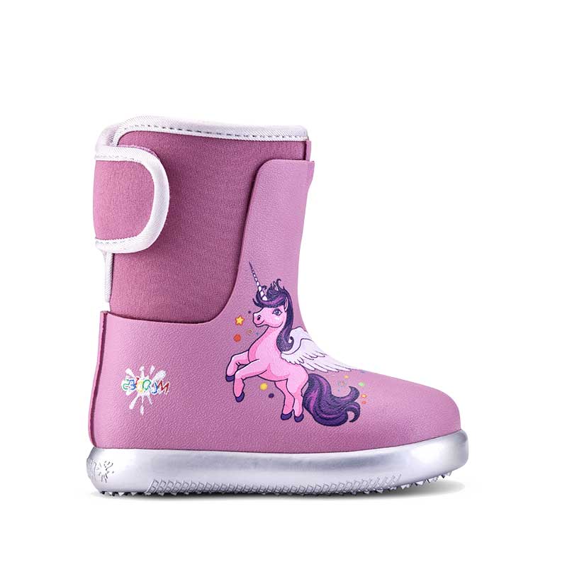 Muddies Waterproof Splish Boot - Unicorn Purple, outer side view.