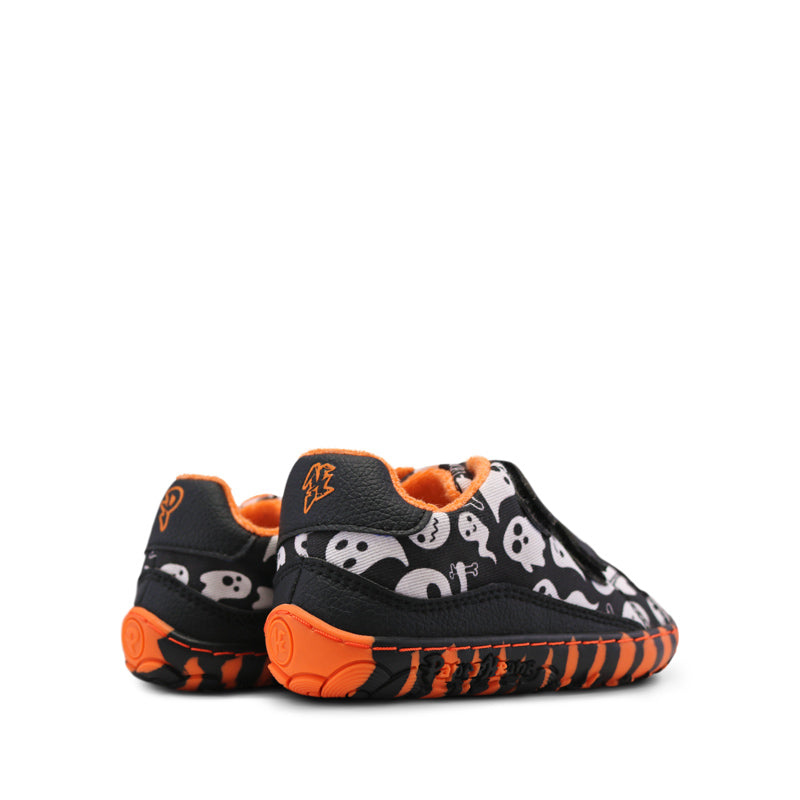 Pair of PaperKrane Kids Lil Shoes - Spooky, angled view showing the outer side and rear.