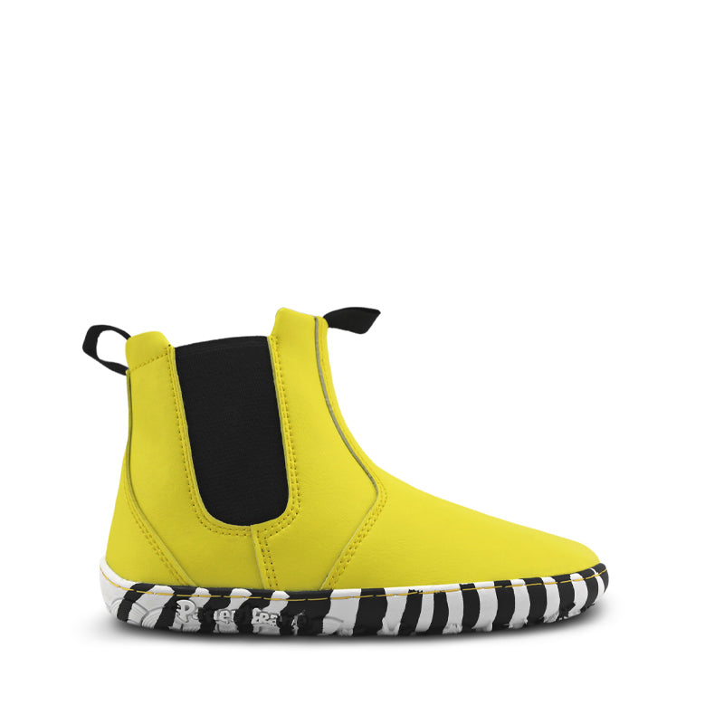 PaperKrane Kids Sunny Chelsea Boot - Yellow, outer side view.