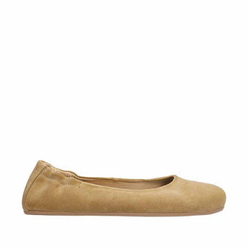 Groundies Adults Sleek Ballet Shoe - Beige, outer side view.