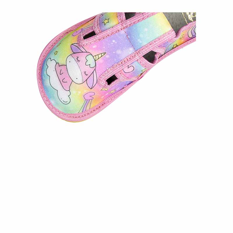 Rayve Kids Slipper - Unicorn, angled front view.