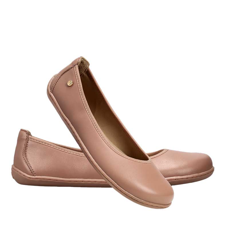 Pair of Be Lenka Women's Ballet Shoes Sophelia - Powder, one leant against the other. One showing the outer side view and the other slightly showing the inner side view.