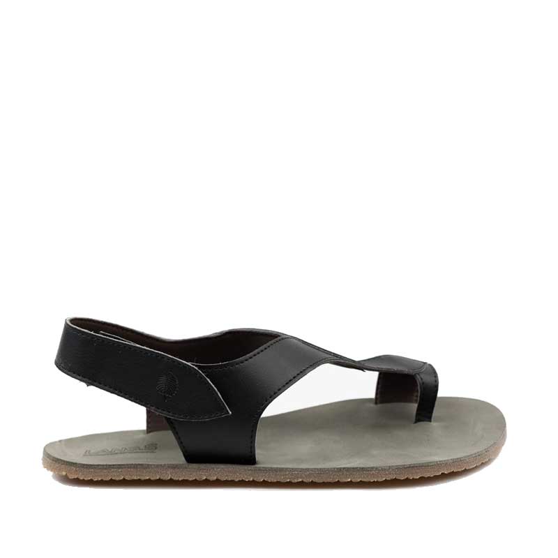 Tikki Women's Sandal Soul - Vegan Noir, outer side view.