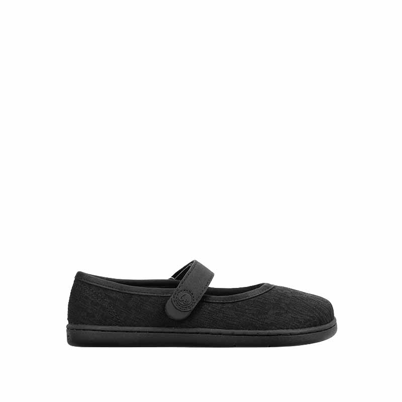 Be Lenka Kids Tinkee Ballet Shoe - All Black Sparkle, outer side view.