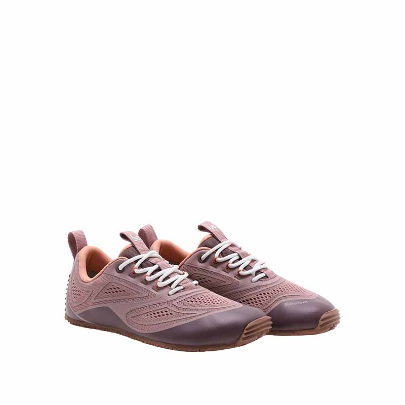 Pair of Be Lenka Adults Trailtech Shoes - Dusty Rose, angled view showing outer side and front.