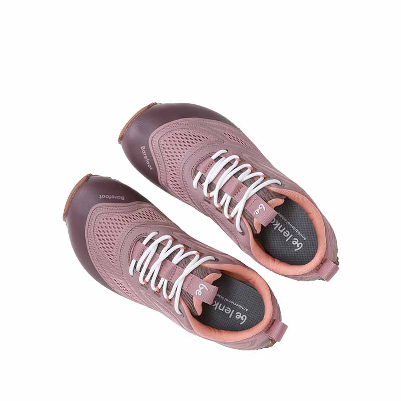 Pair of Be Lenka Adults Trailtech Shoes - Dusty Rose, top view.