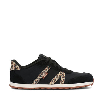 Xero Women's Trainer Wynn - Black/Leopard, outer side view.