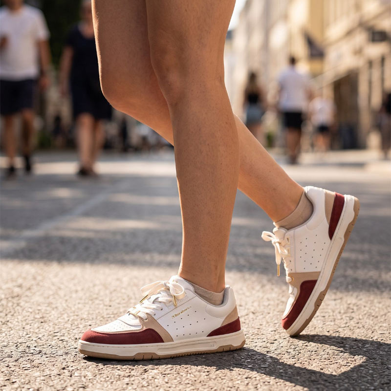 Be Lenka Adults Barebarics Trainers Wave 2.0 - White and Burgundy