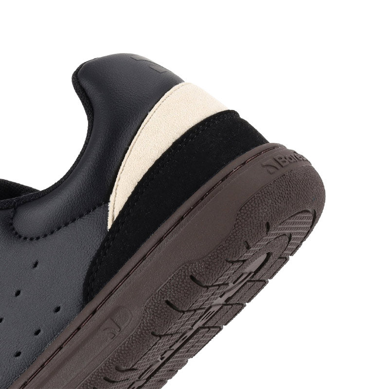 Be Lenka Adults Barebarics Trainer Wave 2.0 - Black and Dark Brown, close up of heel.