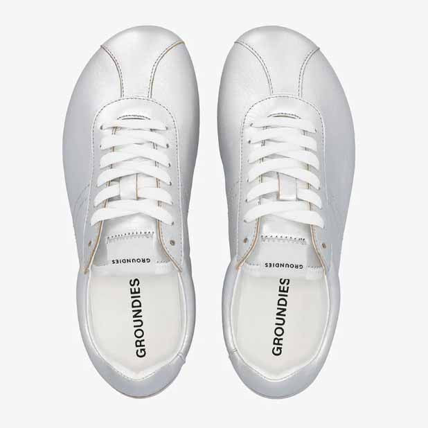 Groundies Adults Zen Trainers - Metallic Silver