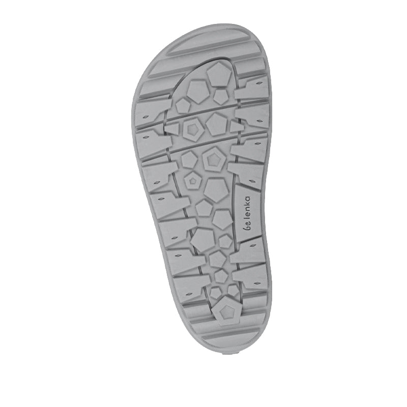 Be Lenka Kids Waterproof Boot Zippu - Berry and Grey, sole view.