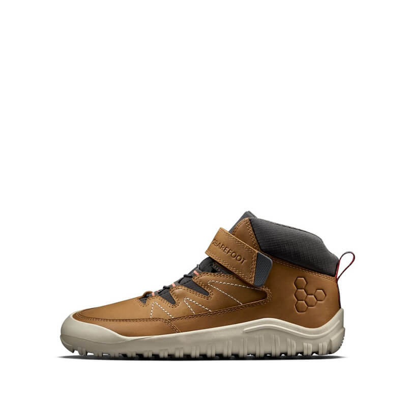 Vivobarefoot Junior Walking Boot Tracker AT - Acorn, outer side view of left boot.