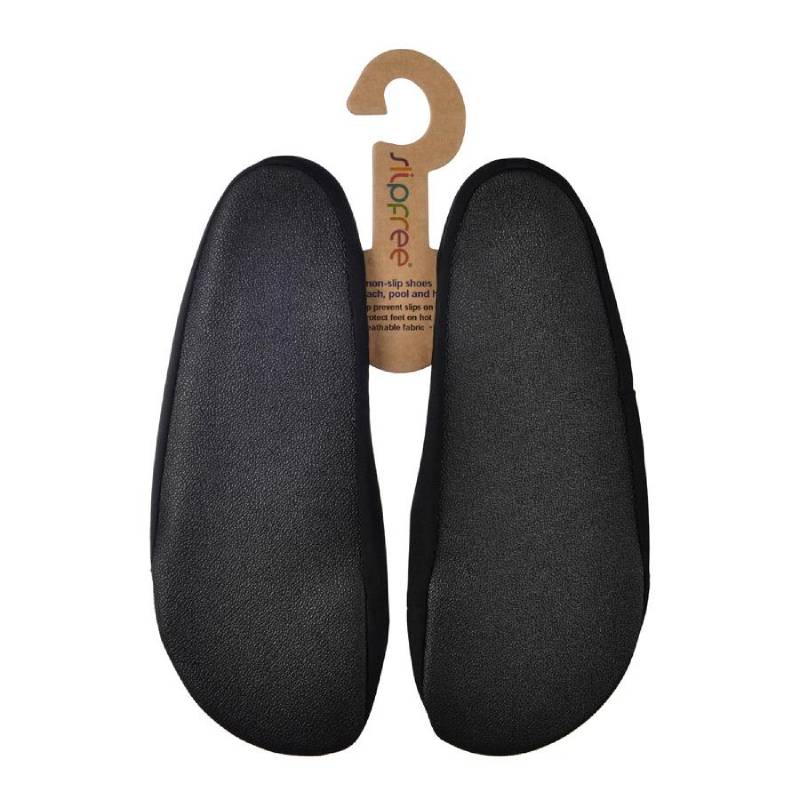 Slipfree Adults Black Pool Shoes, sole view.